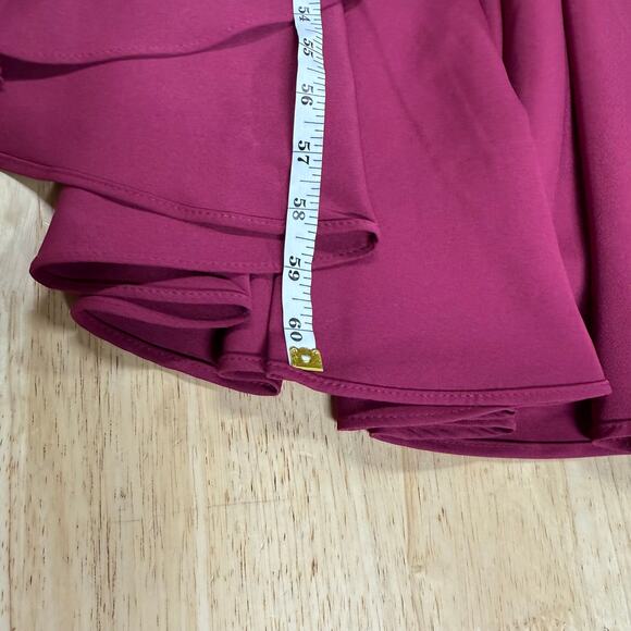 Mac Duggal NWT Purple One Shoulder High Slit Ruffle Gown Size Berry 2 Hi-Low Hem - Picture 10 of 10